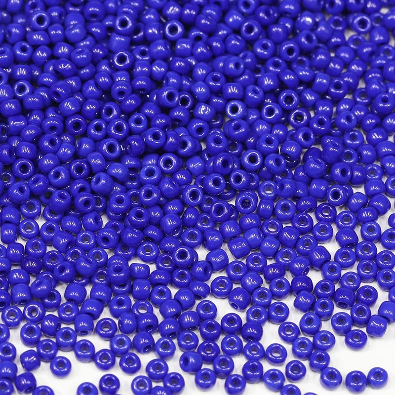 BALABEAD Opaque Dark Blue Color Loose Seed Beads About 4000pcs in Box 8/0 Glass Craft Seed Beads for Jewelry Making, Hole 0.7mm (Dark Blue) - Image 2